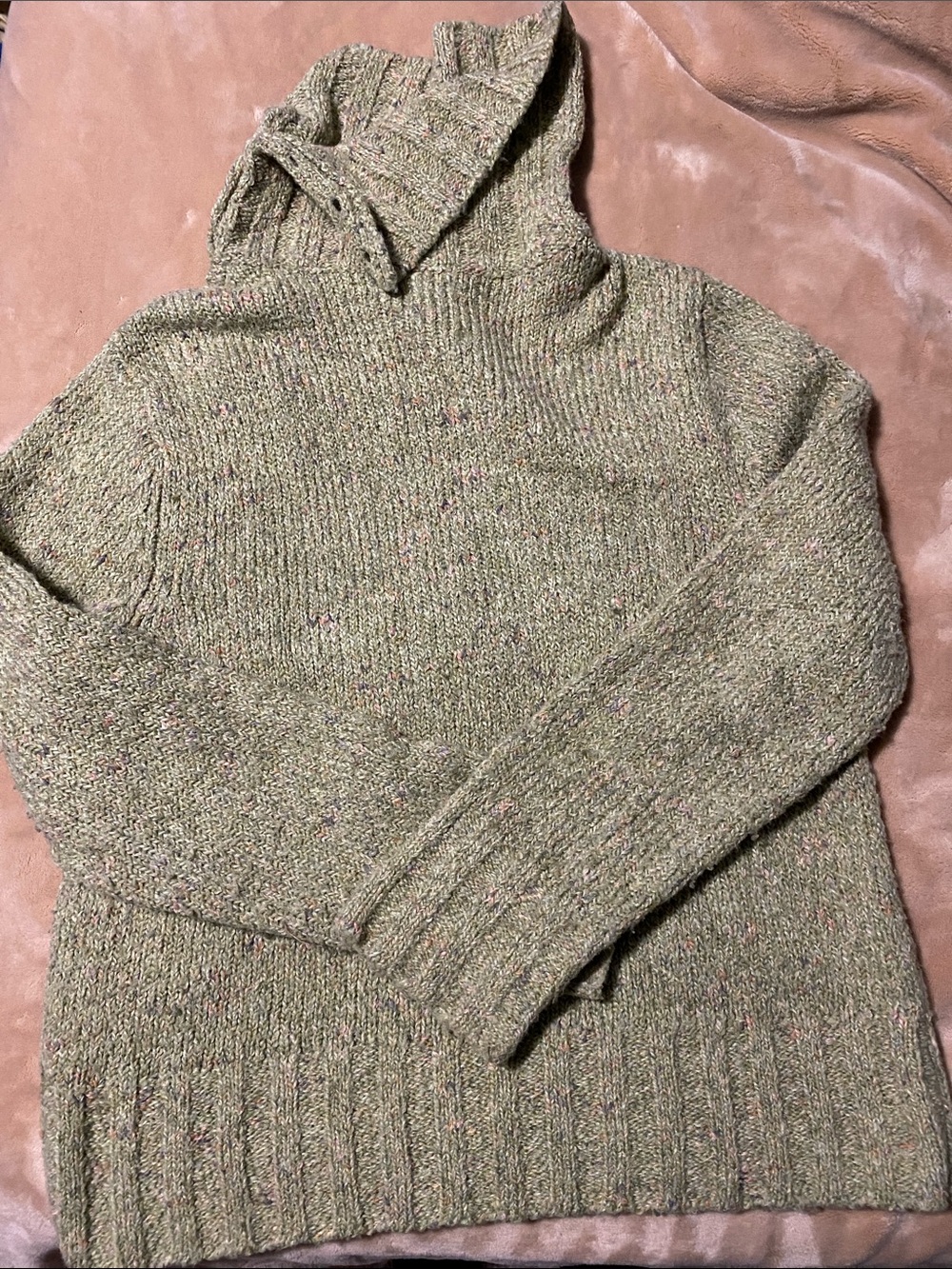 Charter Club Green Speckled Turtleneck Sweater Sz M